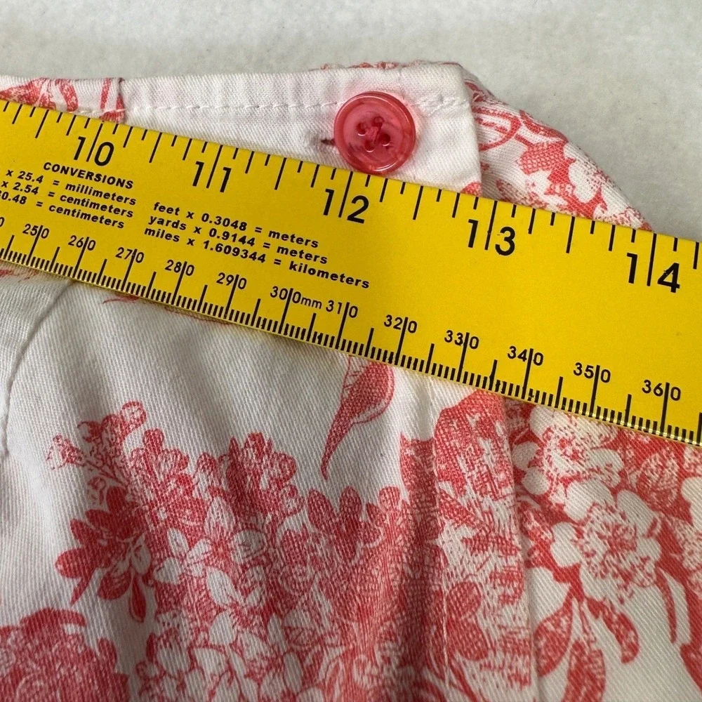 D &Co Vintage Style Wrap Skort Womens‎ S Toile Floral Cotton Blend Summer Picnic